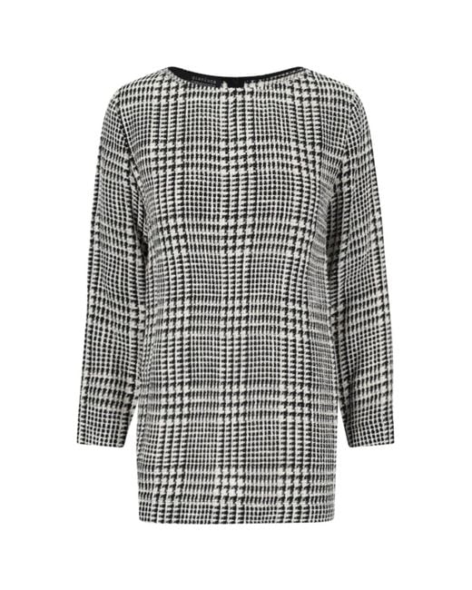 Gianluca Capannolo Gray Houndstooth Foot Midi Dress