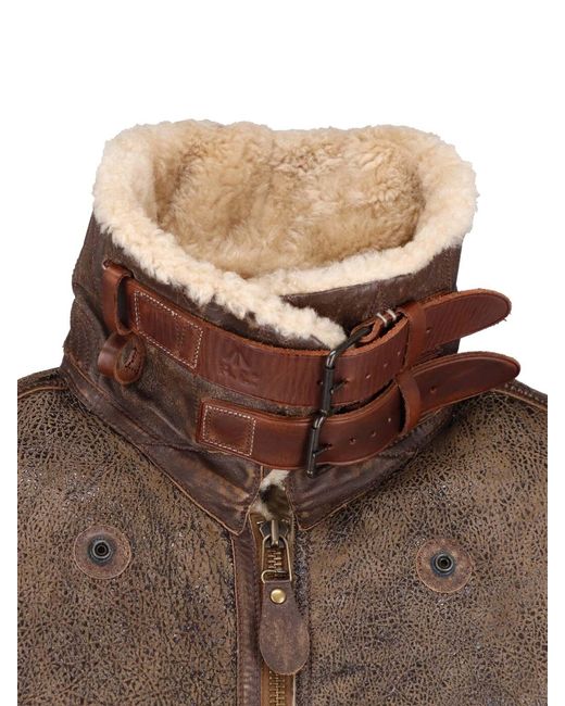 Polo Ralph Lauren Brown Leather And Shearling Bomber Jacket for men