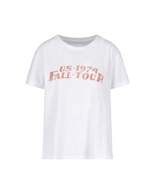 Nili Lotan White Graphic Print Cotton T-Shirt