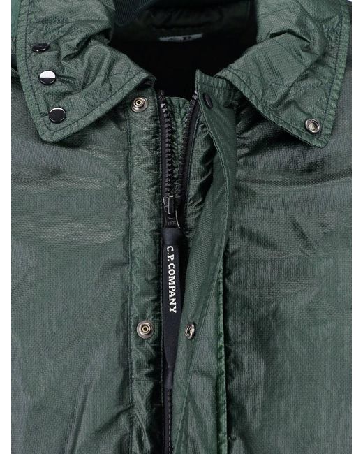 C P Company Green C. P. Company Hooded Anorak Jacket for men