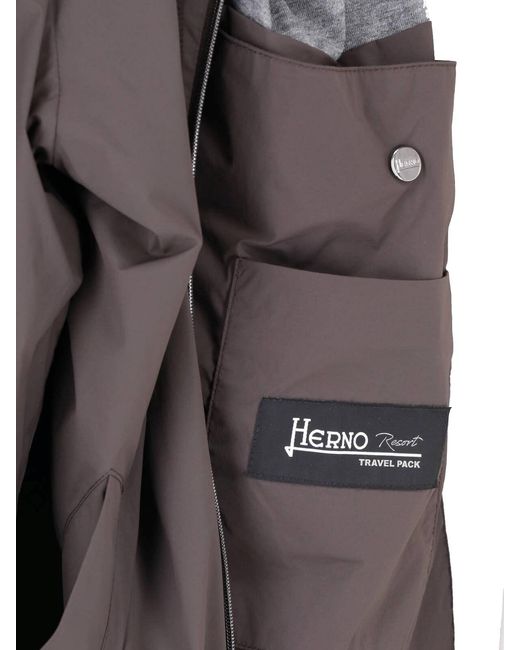 Herno Gray Stretch-Lining Jacket By for men