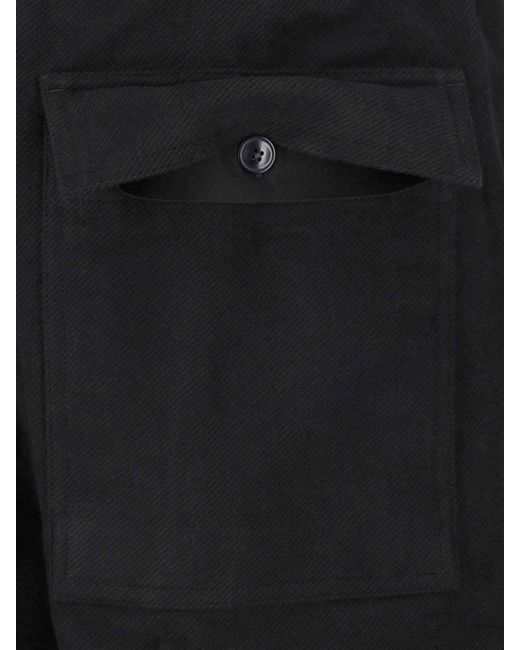 Rick Owens Black Straight Cotton Pants for men