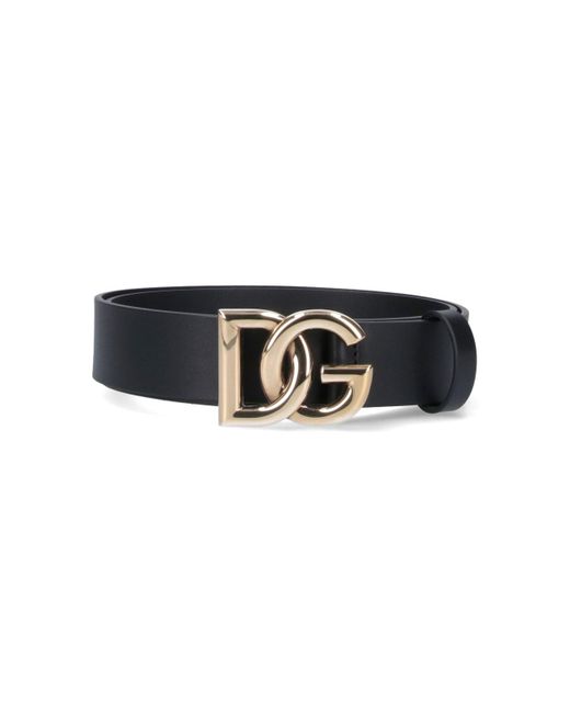 Dolce & Gabbana Black 'dg' Buckle Belt for men
