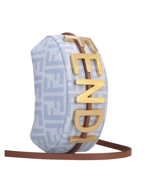 Fendi Blue Mini Hobo Bag "Graphy"