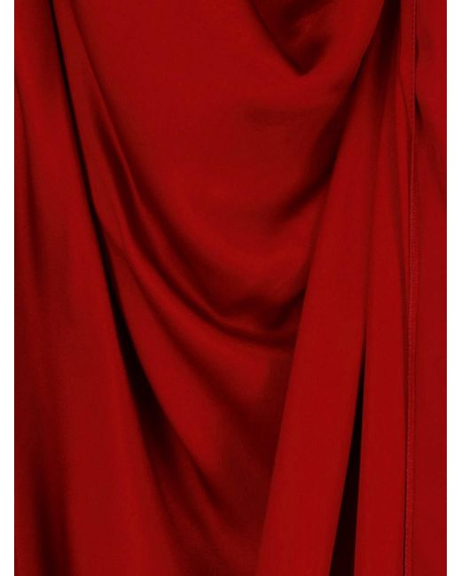 Maison Margiela Red Draped Maxi Dress