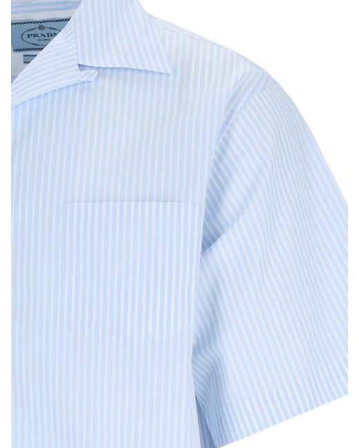 Prada Blue Striped Shirt for men