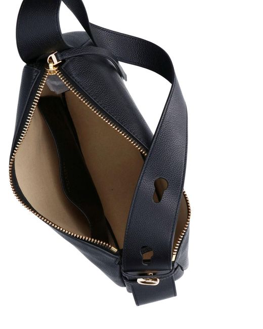 Tory Burch Black Leather Shoulder Handbag With Deep-Zip Pocket