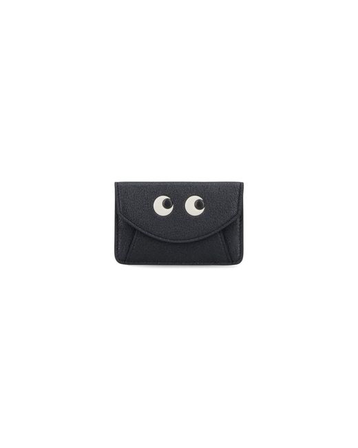 Anya Hindmarch Black Leather Wallet With Contrast Trims