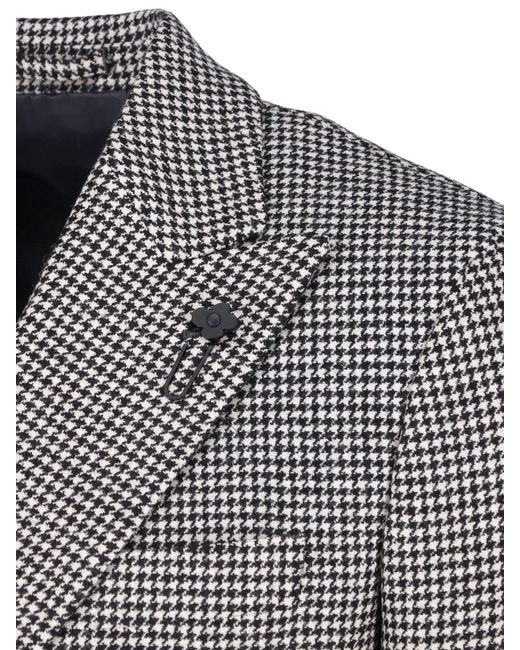 Lardini Gray Double-Breasted Blazer for men
