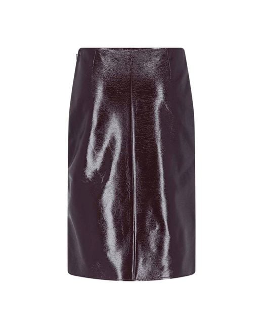 Courreges Purple Glossy Mini Skirt With Embossed Logo Detail
