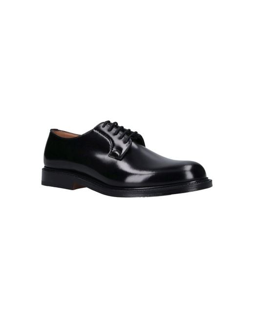 Church's Black Polished Leather Derby Shoes With Round Toe for men