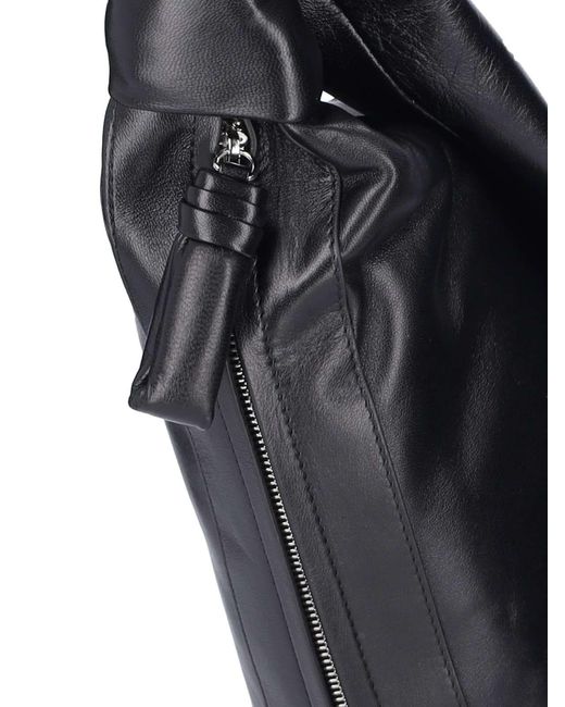 Lemaire Black Large Shoulder Bag "croissant" for men