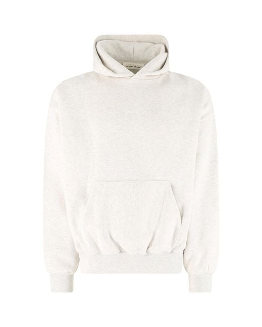 Fear Of God White Minimalist Kangaroo Pocket Hoodie Sweater for men
