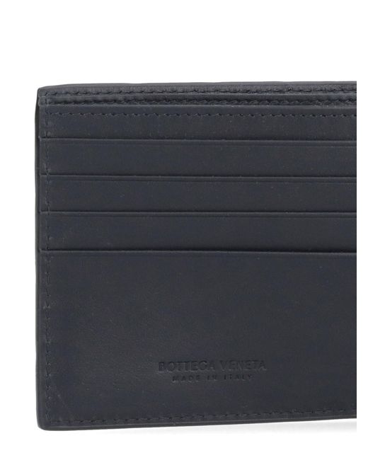 Bottega Veneta Black Bi-fold Woven Wallet for men