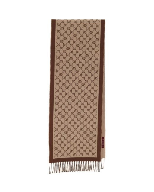 Gucci Brown Scarf "Gg Supreme"