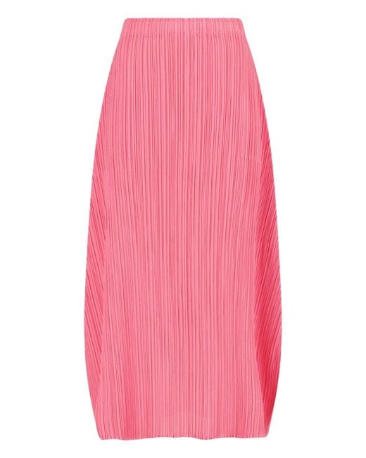 Pleats Please Issey Miyake Pink Pleated Midi Skirt