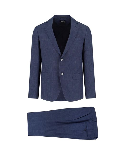 Zegna Blue Single-Breasted Suit for men