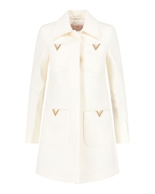 Valentino White Virgin Wool Coat