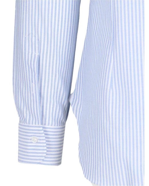 Barba Napoli Blue 'I' Striped Shirt for men