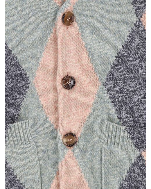 Valentino Gray Virgin Wool Cardigan for men