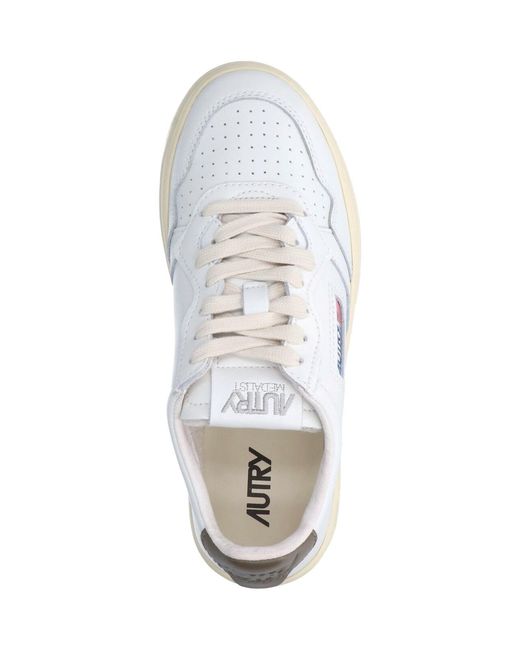 Autry White Leather Low-Top Sneakers