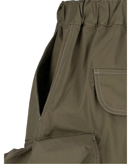 Pantaloncini Cargo Oversize Con Cintura di And Wander in Green da Uomo