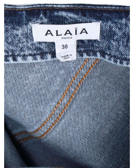 Gonna Midi A Spirale In Denim di Alaïa in Blue