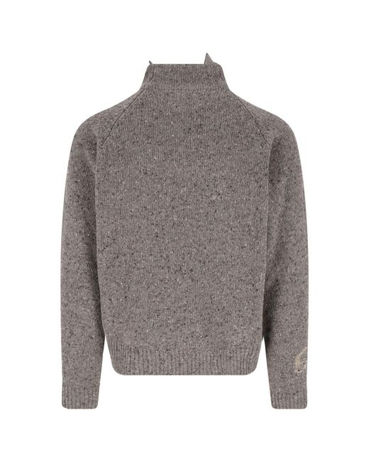 ERL Gray Wool Blend High-Neck Sweater for men