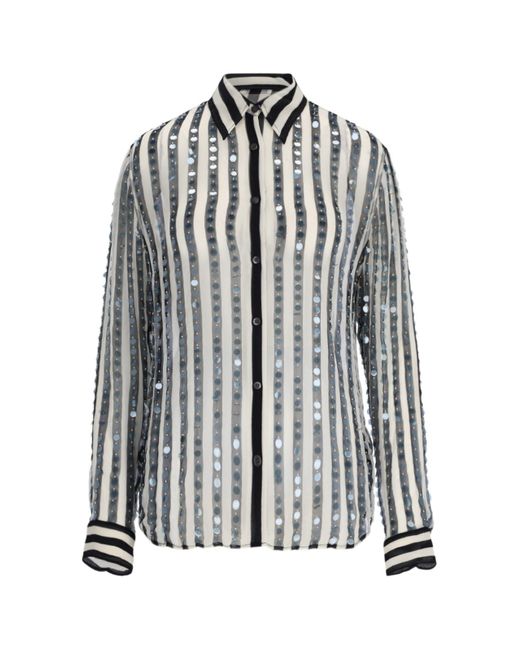 Dries Van Noten Black Semi-Transparent Silk Shirt