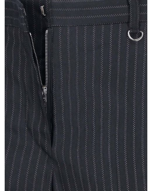 Isabel Marant Blue Tailored Pinstripe Straight-Leg Trousers