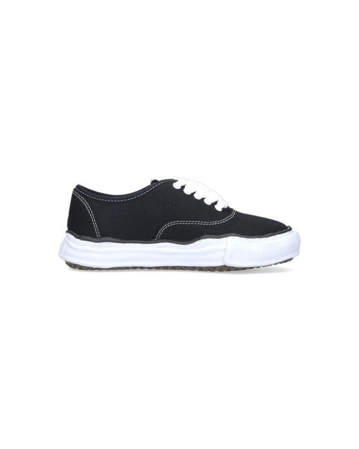 Maison Mihara Yasuhiro Black Low-Top Platform Canvas Sneakers