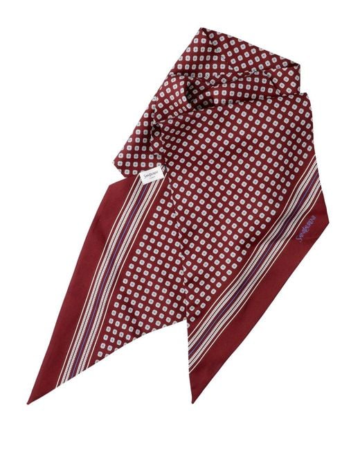 Saint Laurent Purple Silk Twill Lavallière Scarf for men