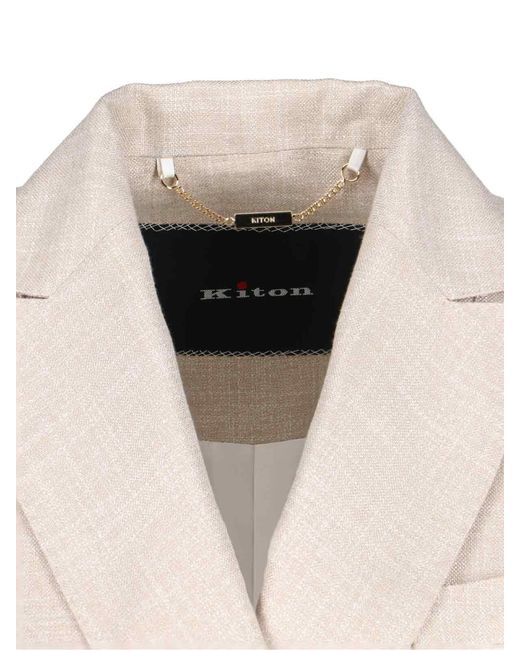 Kiton Natural Double-Breasted Blazer