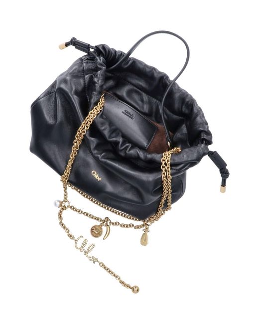 Chloé Black Lamb Leather Crossbody Bag With Leather Lining
