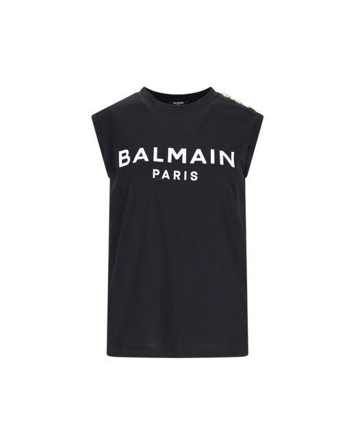 Balmain Black Logo Tank Top