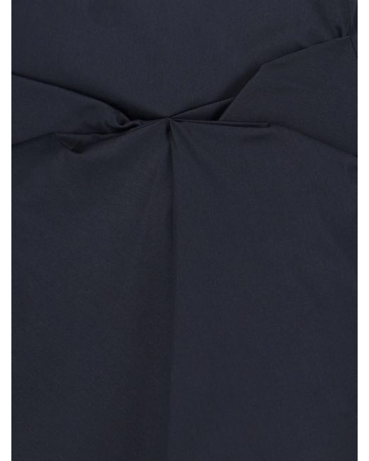 Max Mara Blue Cotton Satin Skirt
