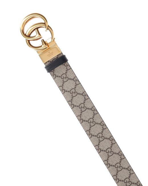 Cintura Reversibile "Gg Marmont" di Gucci in White