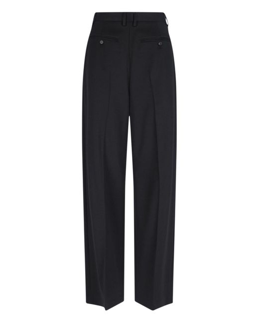 MM6 by Maison Margiela Blue High-Waisted Tailored Pants With Wide-Leg Silhouette