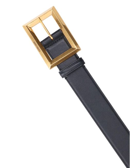 Jimmy Choo Black Arlie Calf Leather Belt