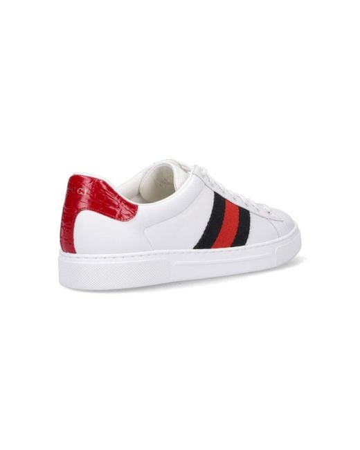 Gucci White Ace Low-Top Sneakers for men