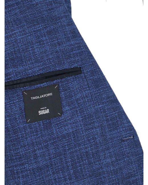 Tagliatore Blue Single-Breasted Blazer for men