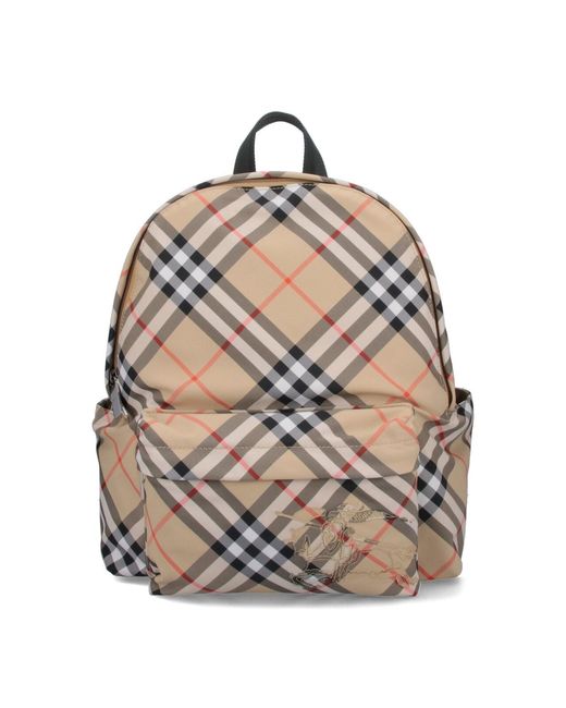 Burberry Gray Check' Small Backpack for men