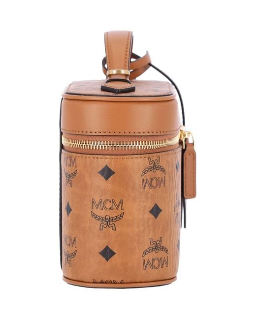 MCM Brown Leather-Trim Crossbody Bag