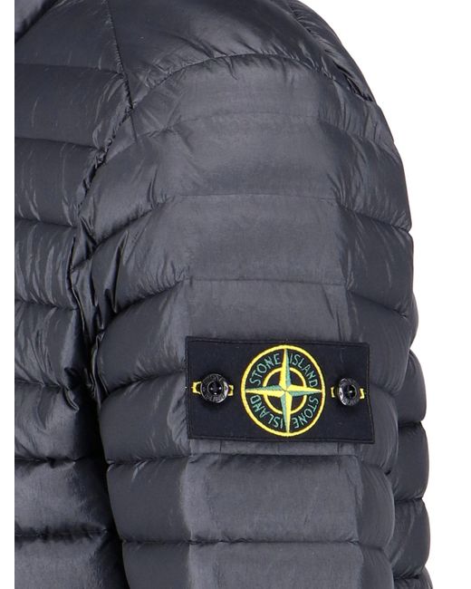 Stone Island Blue Loom Woven Chamber Down Jacket for men