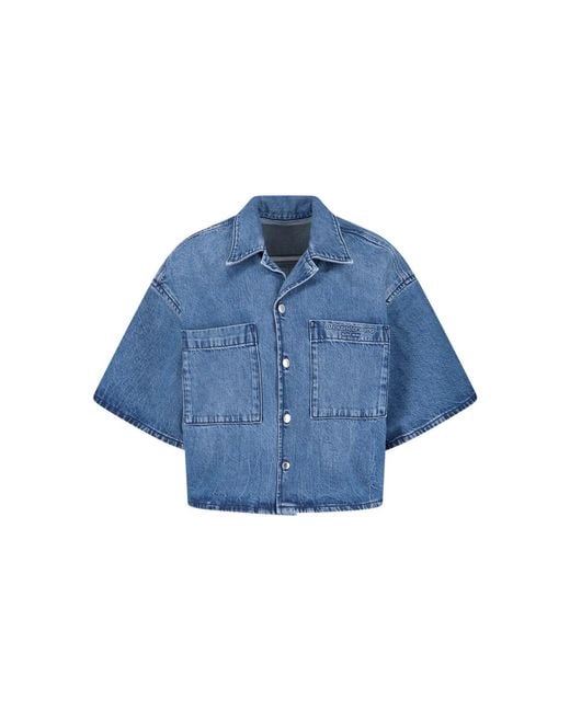Alexander Wang Blue Crop Shirt