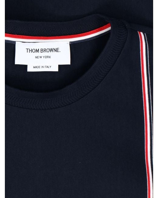 Thom Browne Blue Tricolor Detail T-Shirt for men