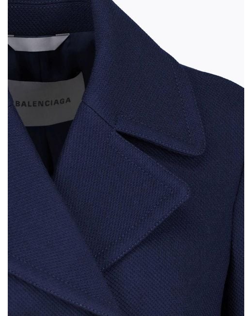 Balenciaga Blue Tailored Wool Jacket With Viscose & Cotton Lining