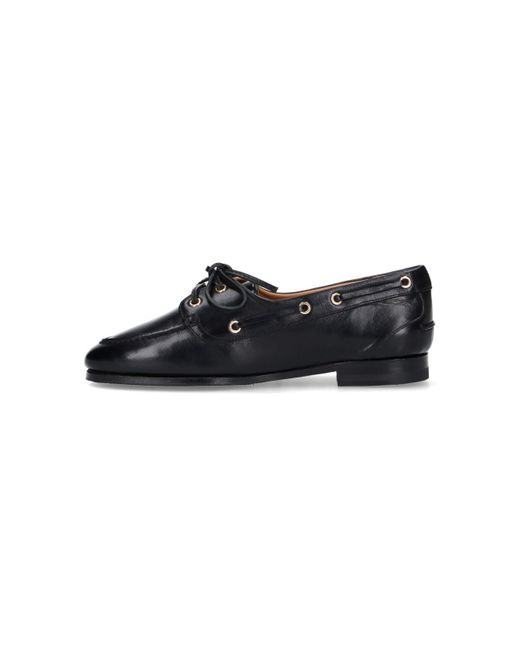 Bally Black Round Toe Slip-On Moccasins With Tonal Logo Detail