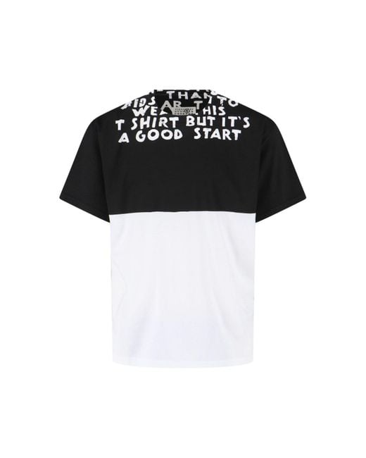 MM6 by Maison Margiela Black Bold Graphic Print T-Shirt With Relaxed Fit for men