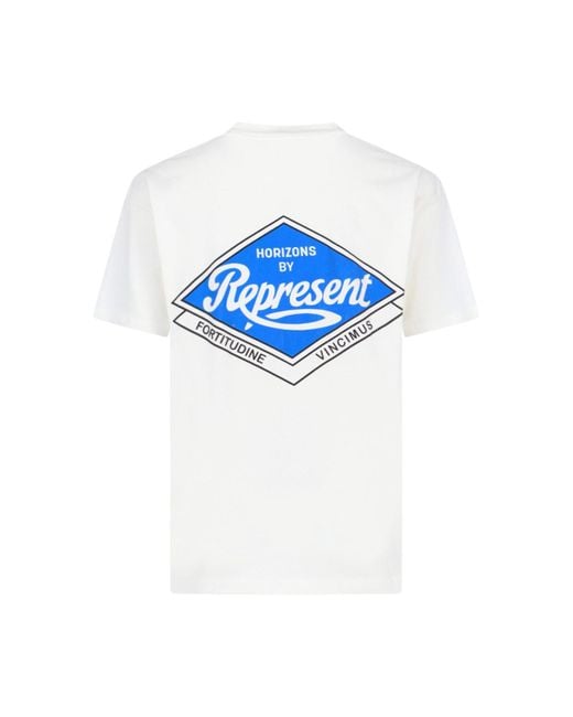 T-Shirt Stampa Retro di Represent in White da Uomo